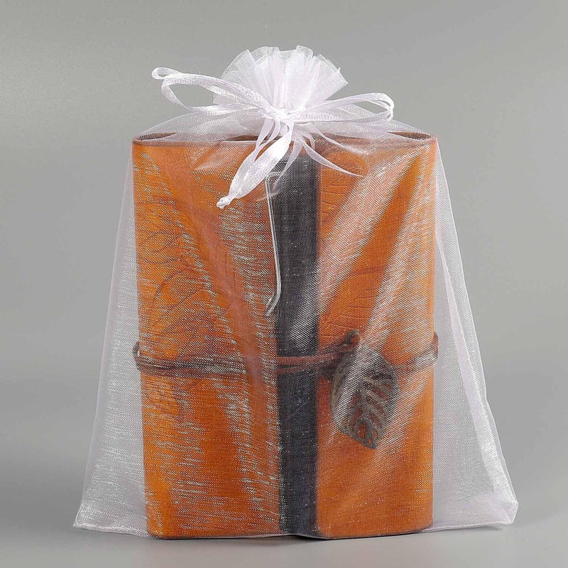 SUNGULF 100pcs Organza Pouch Bag Drawstring 6"x9" 16x22cm Strong Gift Candy Bag Jewelry Party Wedding Favor (White) - Image 3